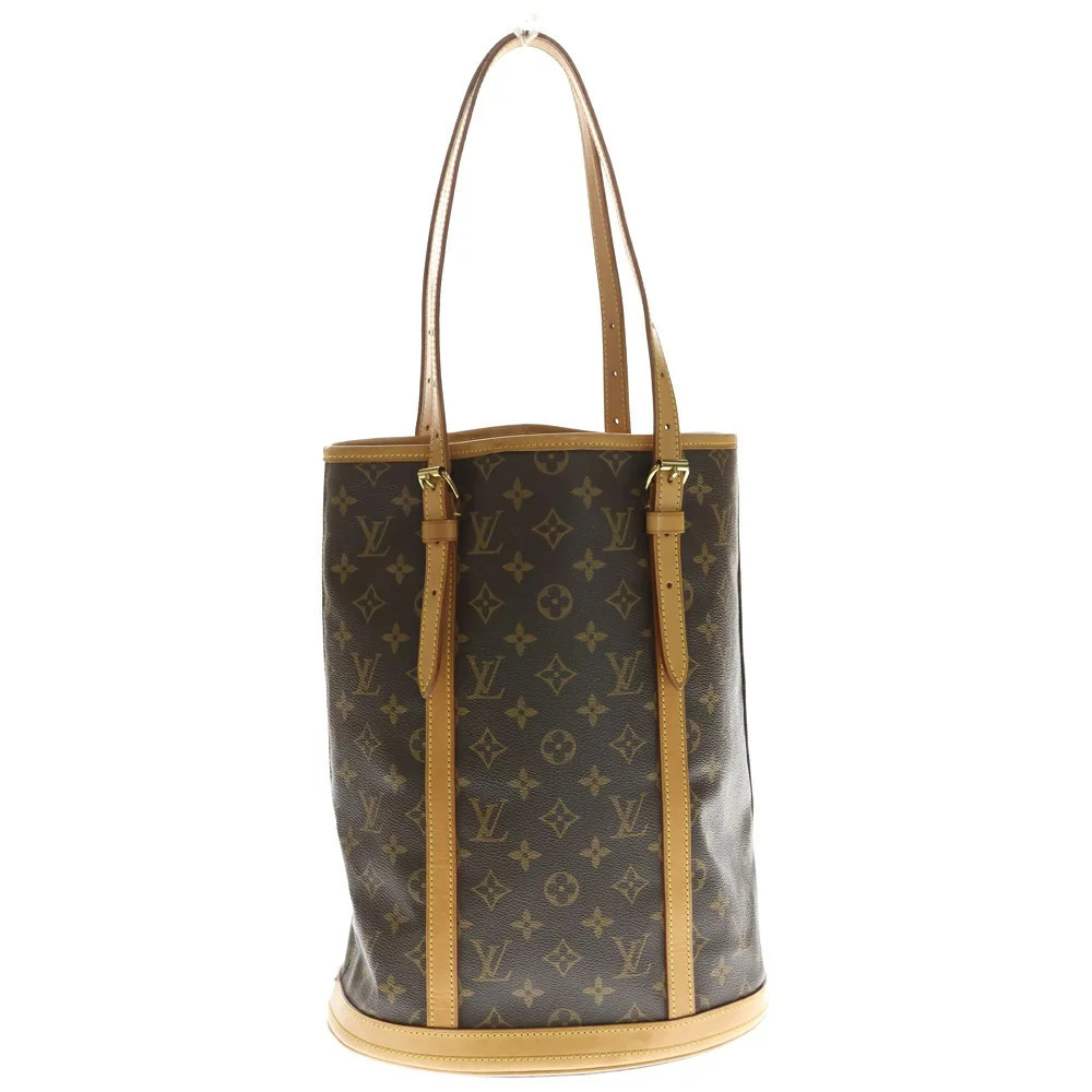 Louis Vuitton Monogram Bag Brown Bucket Leather Tote